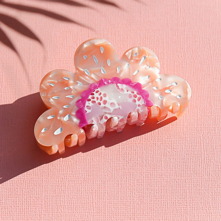 Kingston Jewellery Pink Flower Claw