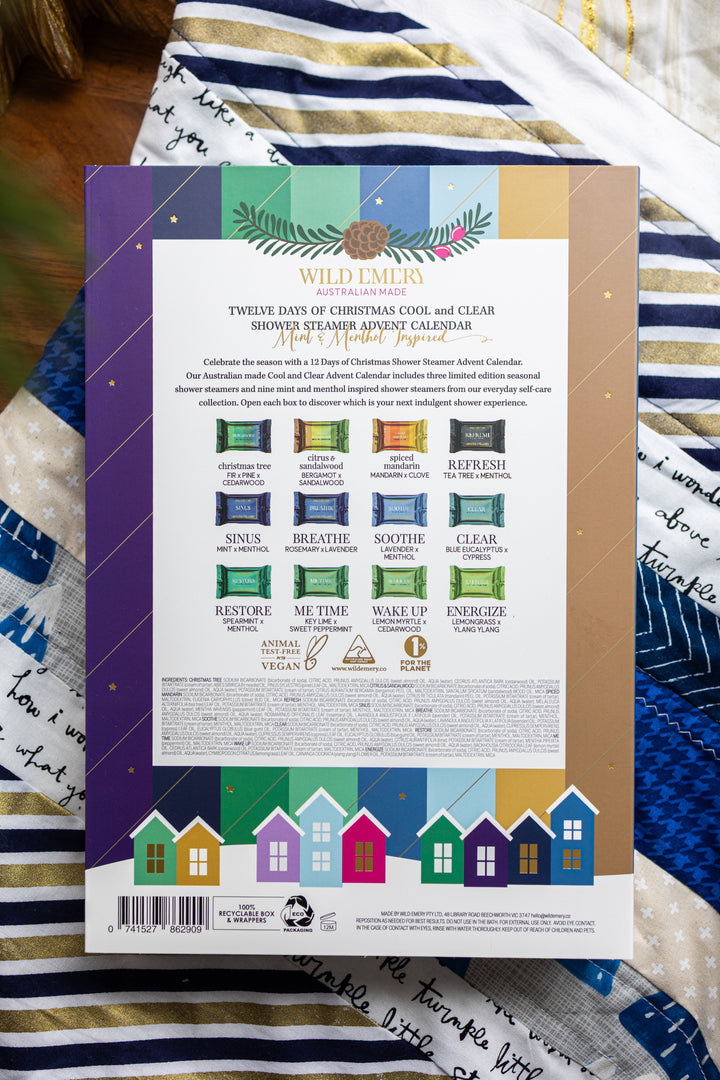 Cool And Clear 12 Days of Christmas Shower Steamer Advent Calendar