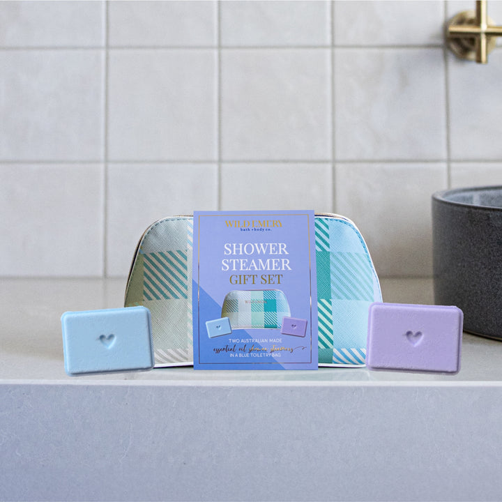 Two Shower Steamer + Blue Bag Gift Set