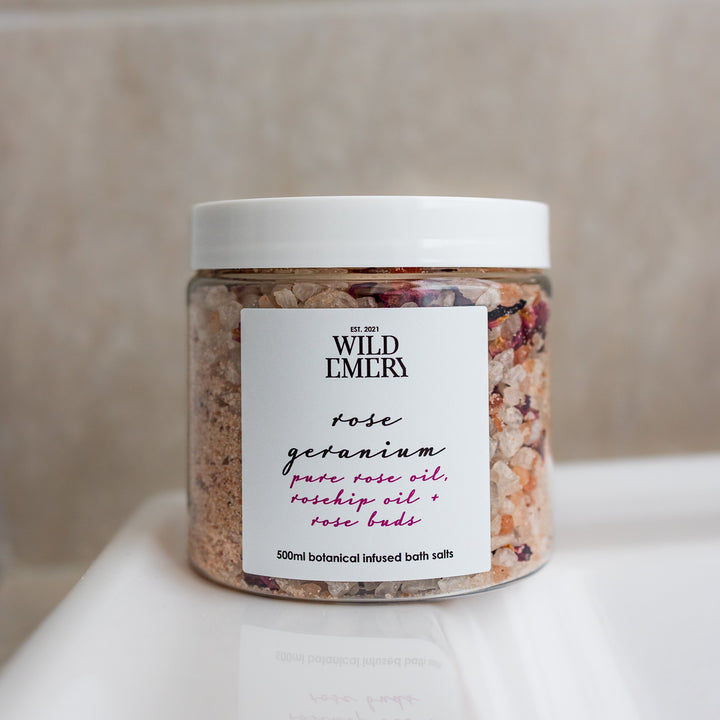 Rose Geranium Bath Salts 500ml