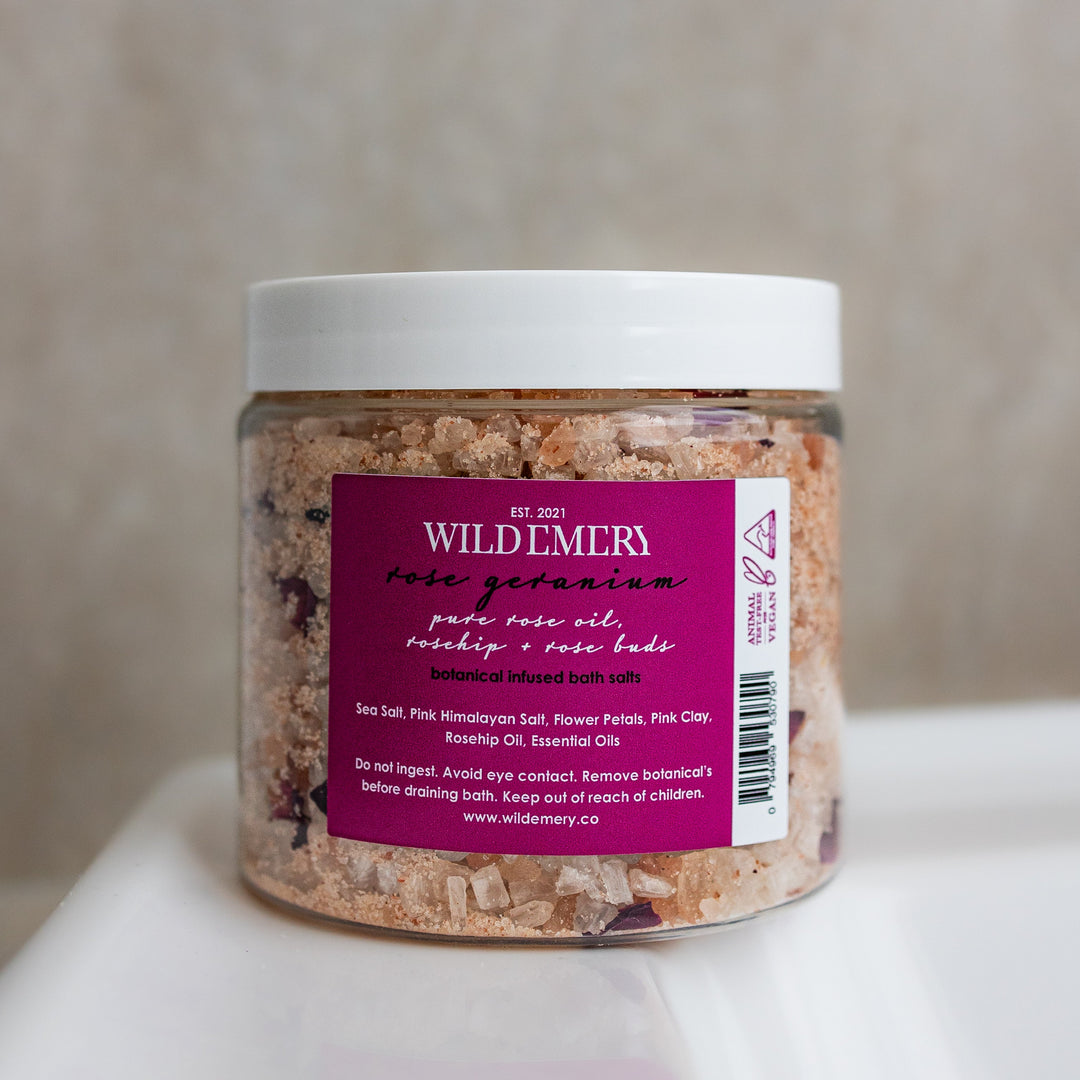 Rose Geranium Bath Salts 500ml